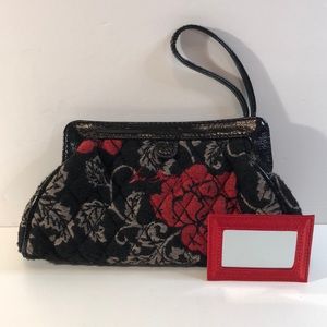 Vera Bradley Floral Quilted Fabric Clutch w/Mirror